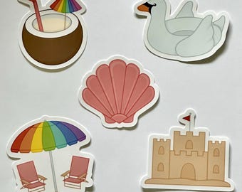 Summer Sticker Pack | Summer Stickers | Cute Stickers | Beach Sticker Pack | Summer | Beach Stickers | Waterproof Vinyl Stickers