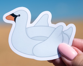 Swan Pool Float Sticker | Summer Sticker | Cute Sticker | Beach Sticker | Summer | Vacation Sticker | Waterproof Vinyl Sticker