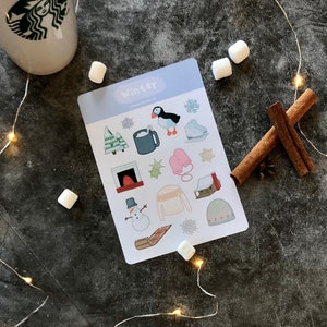 Feuille d’autocollants d’hiver