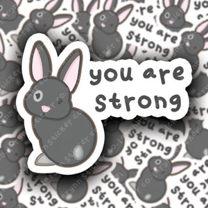Sticker lapin tu es fort