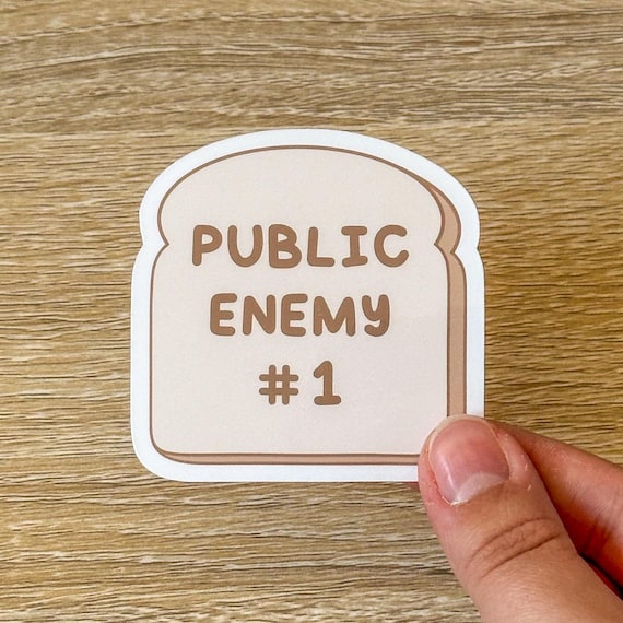 Public Enemy #1 Bread Sticker | Celiac Sticker | Funny Sticker | Gluten Free Sticker | Gluten Intolerant Sticker | Celiac Disease | Coeliac