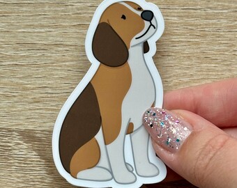 Beagle pegatina / pegatina para perros / linda pegatina para perros / pegatina linda / pegatina impermeable de vinilo / Beagle / pegatina brillante / pegatina de botella de agua