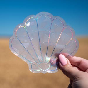 Seashell Suncatcher | Suncatcher Sticker | Window Decal | Rainbow Maker | Suncatcher Decal | Beach Sun Catcher | Summer Decal