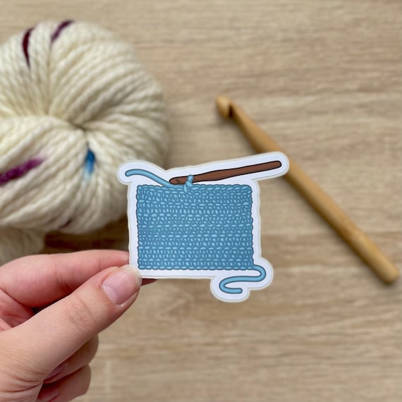 Crochet Sticker | Blue Crochet Sticker | Crocheter Sticker | Waterproof Sticker | Yarn Sticker | Crochet Hook Sticker