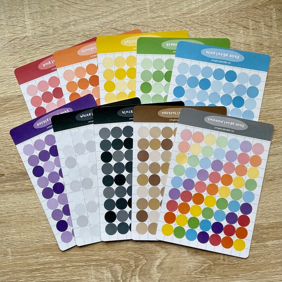 small colored circle dot deco polco stickers Papercraft Materials etna ...