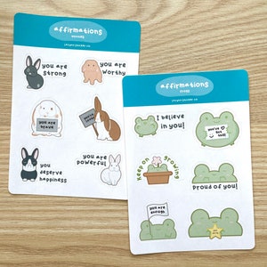 Feuilles d’autocollants d’affirmations animales