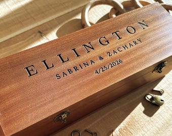 Personalized Wine Box, Bourbon, Love Letter, Unity Ceremony, Engraved, Wedding Gifts, Monogram, Bride