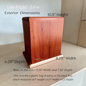 Walnut Cross Urn, Cedar Cremation Urn, Cherry Human Urn, Urn for Ashes, Cremation Box, Crucifix, Religious imagen 4