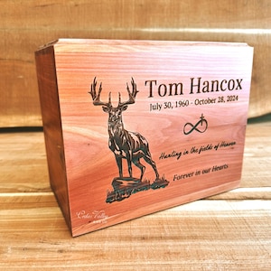 Deer Urn, Cedar Urn, Wooden Urn for Human Ashes, #HumanUrn, Cremation Urn, Cedar Box, #CedarUrn, Human Urn