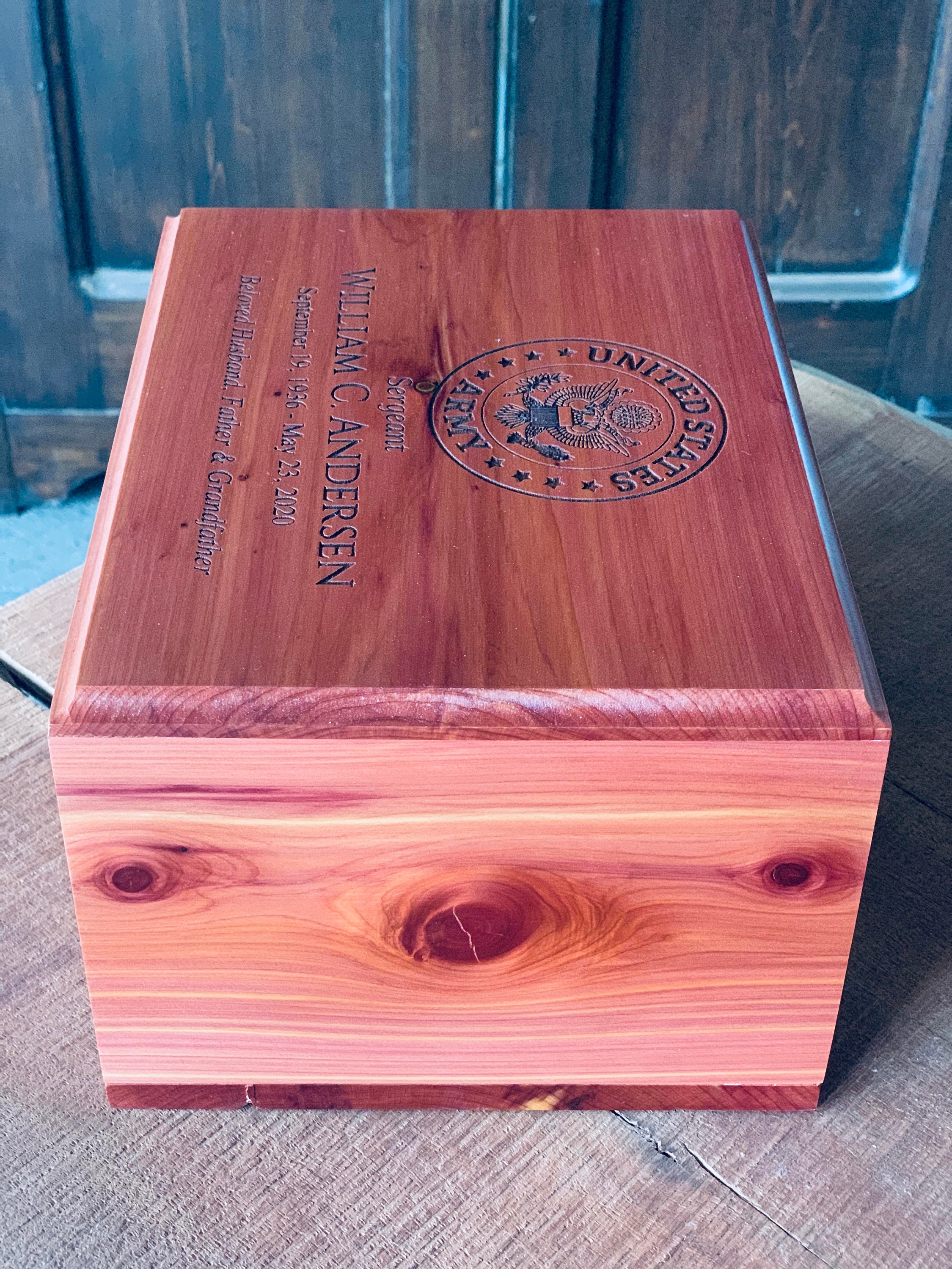 Cedar Military Urn Army Navy Air Force Marines wooden Urn Etsy