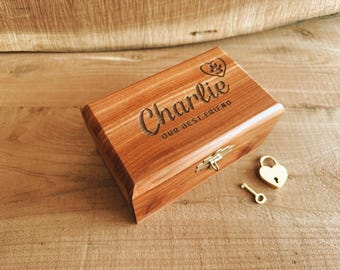 Cedar Engraved Pet Urn, Cedar Box, engraved box for dog ashes, Dog Urn, Wood Urn, Keepsake, Wood Box for Ashes, Dog and Cat Memorial