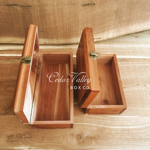 8 and 10 Cedar Box w/Latch or Lock, Keepsake Box, Engraved Cedar Box, Cremation Urn, Wood Box, Stash Box, Minimalist, AVERY LAYOUT image 4