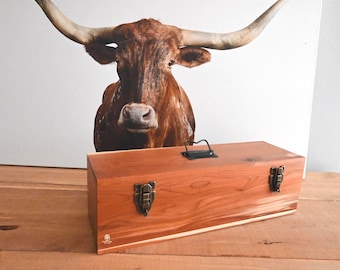 Large Cedar Church Box, Aromatic Wood, Peyote Storage, Personalized Sacreds, Feather 19” x 6” x 6”