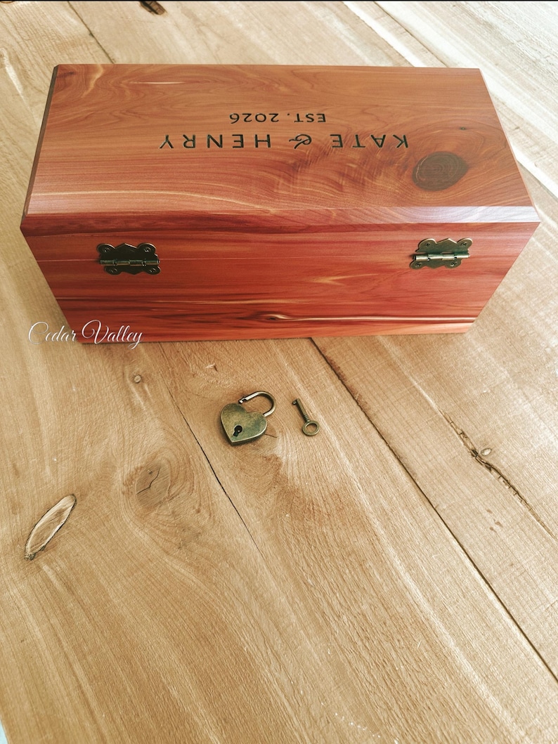 Engraved Cedar Chest, Wood Box, Personalized, Wedding Gift, Keepsake, Jewelry Box, Baptism, 10", Confirmation image 6