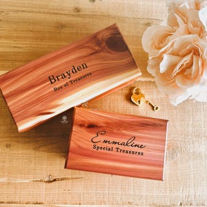 Engraved, Trinket, Treasure Box, Cedar Box, Baptism, Confirmation Box, First Communion, God Child Gift, Grandchild Keepsake, Wooden Box
