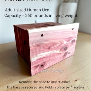 Custom Image Human Urn, Wooden Urn for Ashes, Cremation Urn, Cedar Box, Motorcycle, Deer, Tree of Life, Mountains, Flag, Cherry, Walnut imagen 4