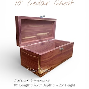 Engraved Cedar Chest, Wood Box, Personalized, Wedding Gift, Keepsake, Jewelry Box, Baptism, 10", Confirmation image 2