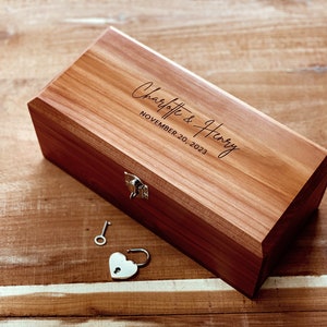 Cedar Box with lock or latch / 10" x 4.75" wood box /Aromatic Eastern Cedar Urn / Cedar Chest / Engraved Cedar Box /Wedding Gift/Stash Box