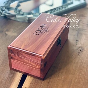 Cedar Box with lock or latch / 10" x 4.75" wood box /Aromatic Eastern Cedar Urn / Cedar Chest / Engraved Cedar Box /Wedding Gift/Stash Box