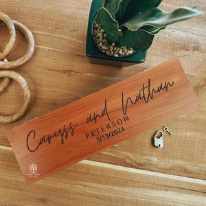 Engraved Cedar Wine Box / Bottle Box with lock or latch, Spray Finish, Ceremony Box, Love Letter Box, Personalized Wedding Gift, Wood Box