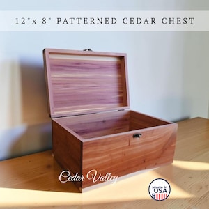 Personalized Cedar Keepsake Chest, Wood Box with Lock, Engraved Cedar Box, Wedding Gift, Handcrafted Cedar storage, 12 x 8