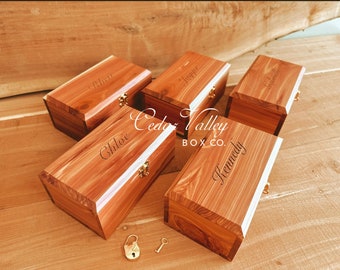 Cedar Box w/Latch or Lock, Keepsake Box, Cedar Box, Cremation Urn, Wood Box, Aromatic Easter Cedar Box, 8 inch or 10 inch wood box