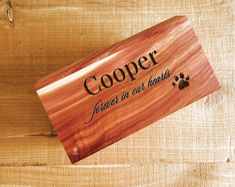 Engraved Cedar Pet Urn Box, Dog, Cat Memorial, Keepsake, Ashes, Wood Box, Cedar Chest, personalized, Cedar Valley