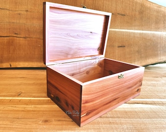 Personalized Cedar Keepsake Chest, Wood Box with Lock, Engraved Cedar Box, Wedding Gift, Handcrafted Cedar storage, Cedar Valley