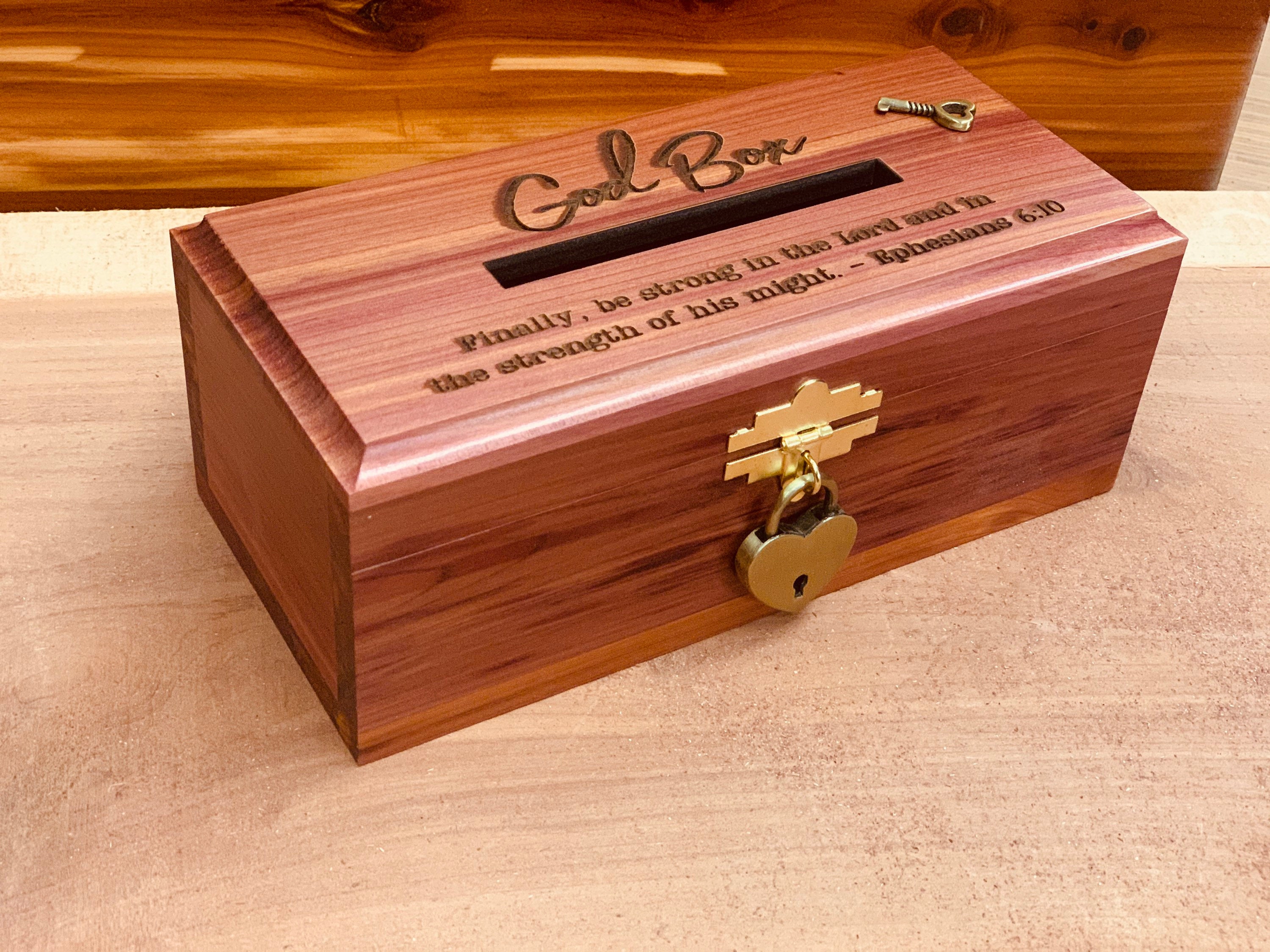 Prayer Box / God Box with slot lock & key Cedar Box / Etsy