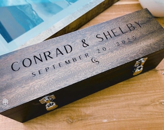 Personalized Wine Box, Bourbon, Love Letter, Unity Ceremony, Engraved, Wedding Gifts, Monogram, Bride