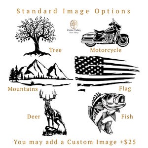 Custom Image Human Urn, Wooden Urn for Ashes, Cremation Urn, Cedar Box, Motorcycle, Deer, Tree of Life, Mountains, Flag, Cherry, Walnut imagen 2