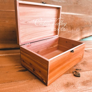 The Perfect Box | 12" x 8"  Engraved Wood Box with lock, Engraved Cedar Box, Wedding Gift, Cedar Stash Box, Large Box with Latches