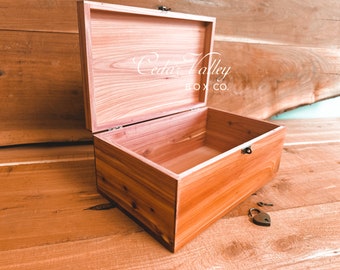 The Perfect Box | 12" x 8"  Engraved Wood Box with lock, Engraved Cedar Box, Wedding Gift, Cedar Stash Box, Large Box with Latches