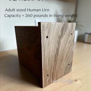 Walnut Cross Urn, Cedar Cremation Urn, Cherry Human Urn, Urn for Ashes, Cremation Box, Crucifix, Religious imagen 5