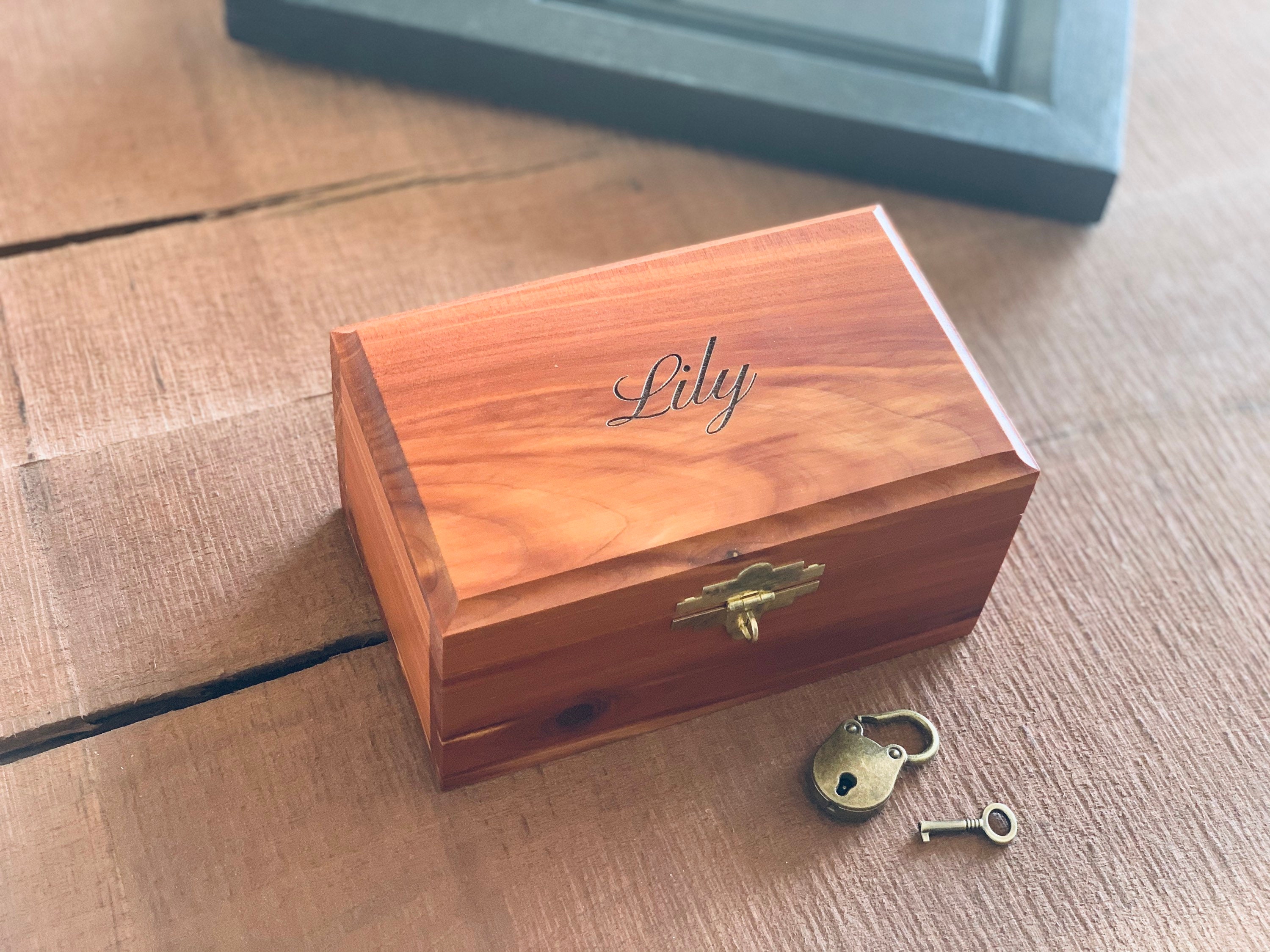 Cedar 6 Trinket Chest with Lock Cedar Box Aromatic Eastern