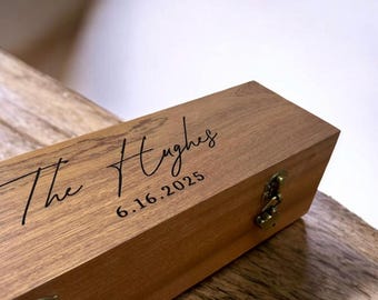 Personalized Wine Box, Bourbon, Love Letter, Unity Ceremony, Engraved, Capsule, Wedding Gifts, Monogram, Bride