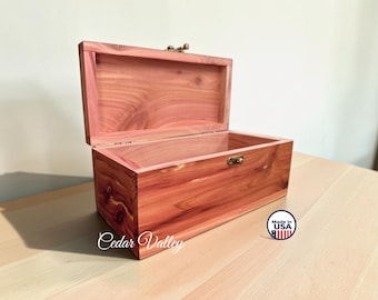 Cedar Box w/Latch or Lock, Keepsake Box, Cedar Box, Cremation Urn, Wood Box, Aromatic Easter Cedar Box, 8 inch or 10 inch wood box