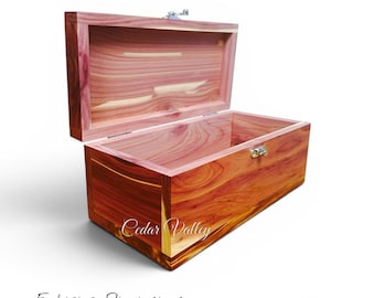 Cedar Box w/Latch or Lock, Keepsake Box, Cedar Box, Cremation Urn, Wood Box, Aromatic Easter Cedar Box, 8 inch or 10 inch wood box