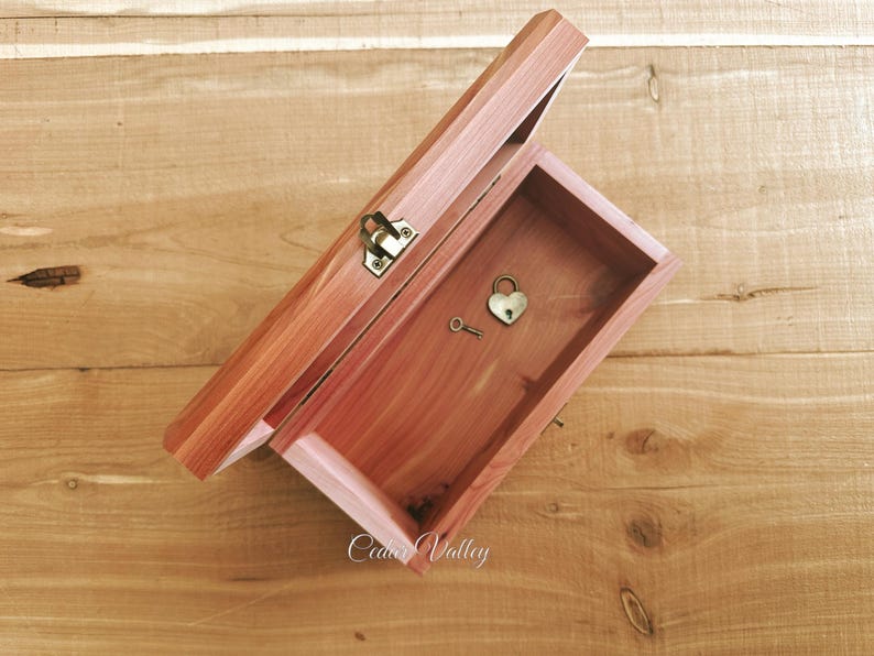 Engraved Cedar Chest, Wood Box, Personalized, Wedding Gift, Keepsake, Jewelry Box, Baptism, 10", Confirmation image 5