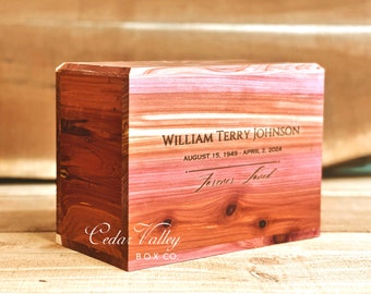 Classic Cedar Urn, Wooden Urn for Human Ashes, #HumanUrn, Cremation Urn, Cedar Box, #CedarUrn, Human Urn
