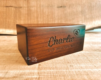 Engraved Paulownia Wood Urn, Wood Urn, Cremation Box for Ashes, Cat Urn, Dog Urn, Engraved, Cremation Urn, Personalized,