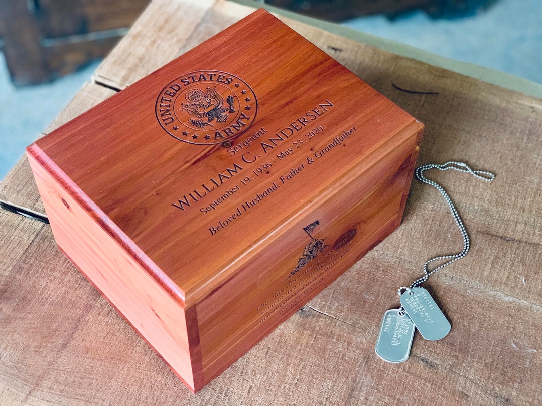 Cedar Military Urn Army Navy Air Force Marines wooden Urn Etsy