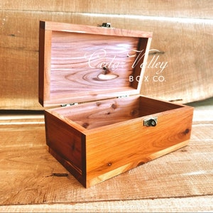 8 and 10 Cedar Box w/Latch or Lock, Keepsake Box, Engraved Cedar Box, Cremation Urn, Wood Box, Stash Box, Minimalist, AVERY LAYOUT image 2
