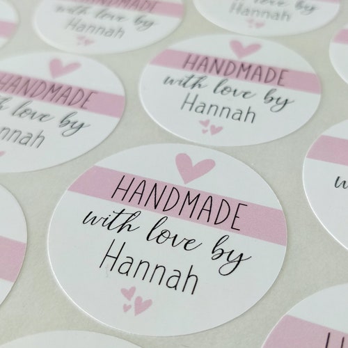 Personalised Handmade by étiquettes main Imprimer Mini autocollants pré imprimé Personalised Handmade by étiquettes main Imprimer Mini autocollants pré imprimé