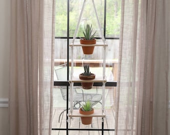 Hanging Plant Shelf - Macrame Planter - Indoor Decor