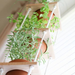 Hanging Plant Shelves Indoor Planters Macrame Shelves Window Shelves image 2