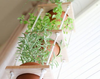 Hanging Plant Shelves - Indoor Planters - Macrame Shelves - Window Shelves