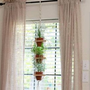 Estantes para plantas colgantes - Jardineras de interior - Estantes Macrame - Estantes para ventanas