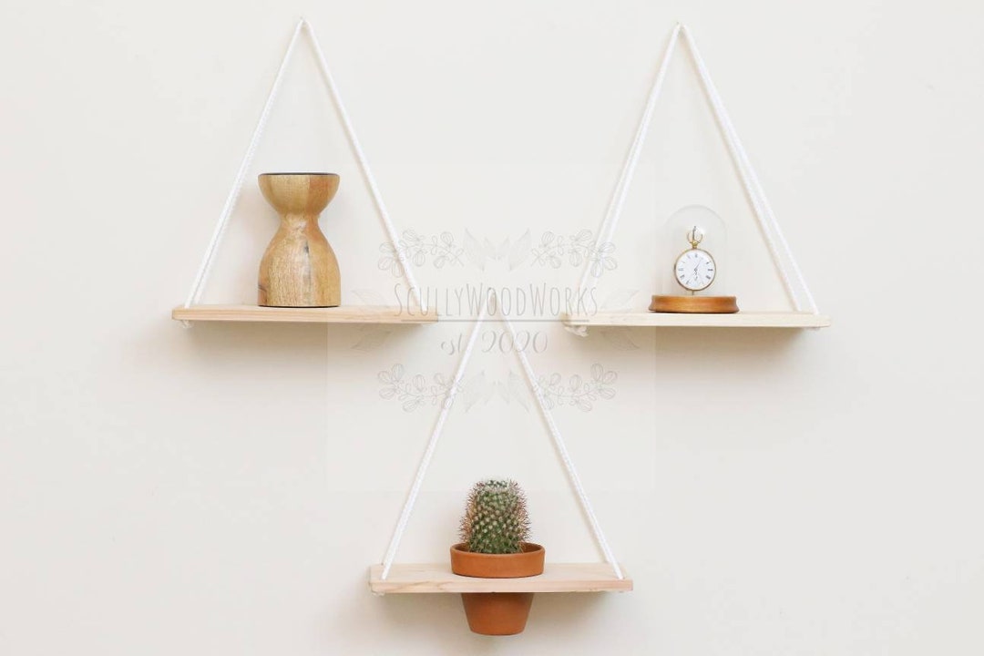 Hanging Shelves Indoor Planter Wall Shelf Boho Decor Etsy