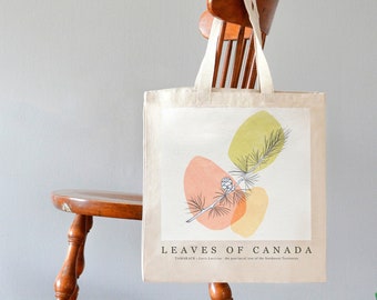 Northwest Territories Tamarack Provincial Tree Tote Bag,  Leaves of Canada - official provincial trees of Canada
